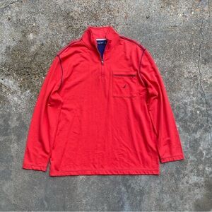 Nautica Quarter Zip Orange/Red Sweater